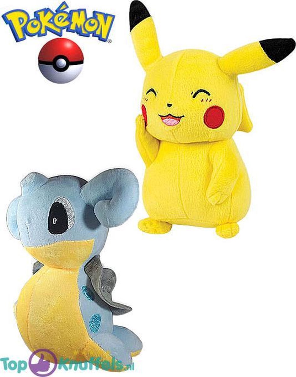 Pokemon speelgoed knuffel set Pikachu 23cm + Lochness Lapras 20cm | Pokémon Friends: Charmander Bulbasaur Eevee Charizard Squirtle Snorlax